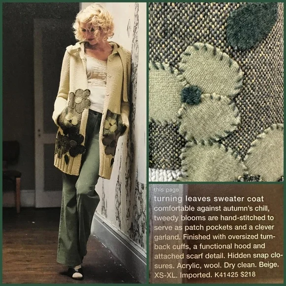 2004 Antho “Turning Leaves Sweater Coat” by Field Flower - Picture 14 of 15